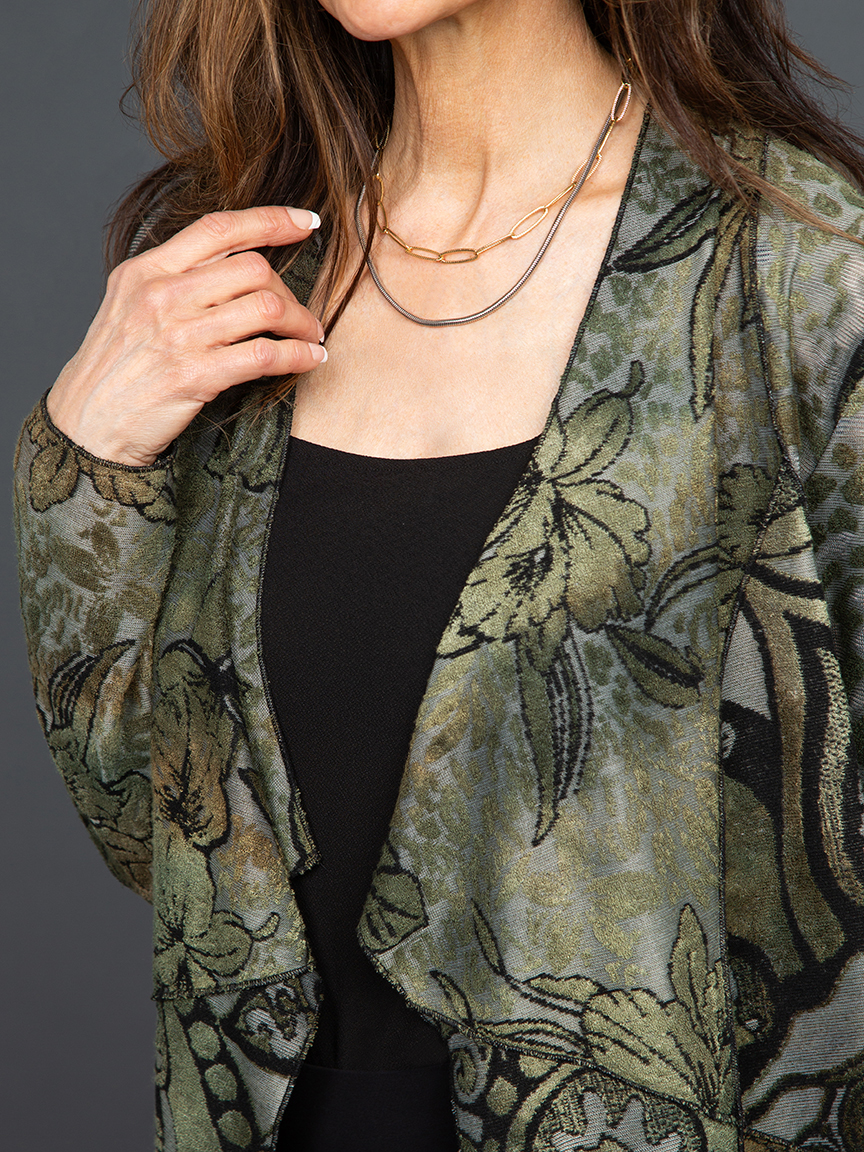 Open Front Nature Print Cardigan | Cativa | Suzanne's