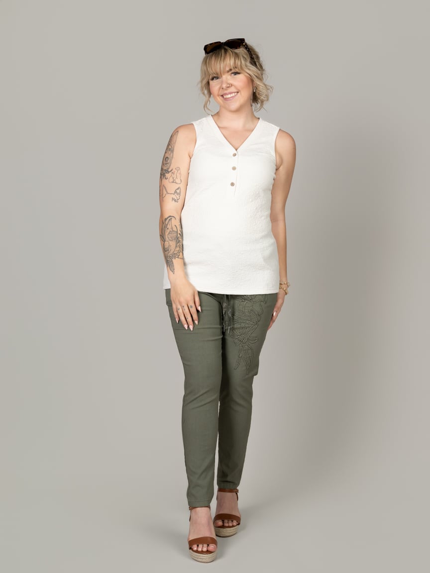 トップス HUG YOUR SKIN V neck sleeveless Flayered v-neck sleeveless (White) - hug your skin | 60% - Asian