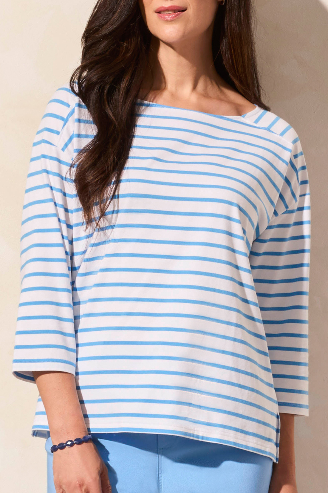 ¾ Sleeve Boat Neck Top | Tribal | Suzanne's