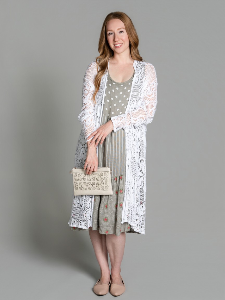 Long Sleeve Mesh Cardigan | Beyond Capri | Suzanne's