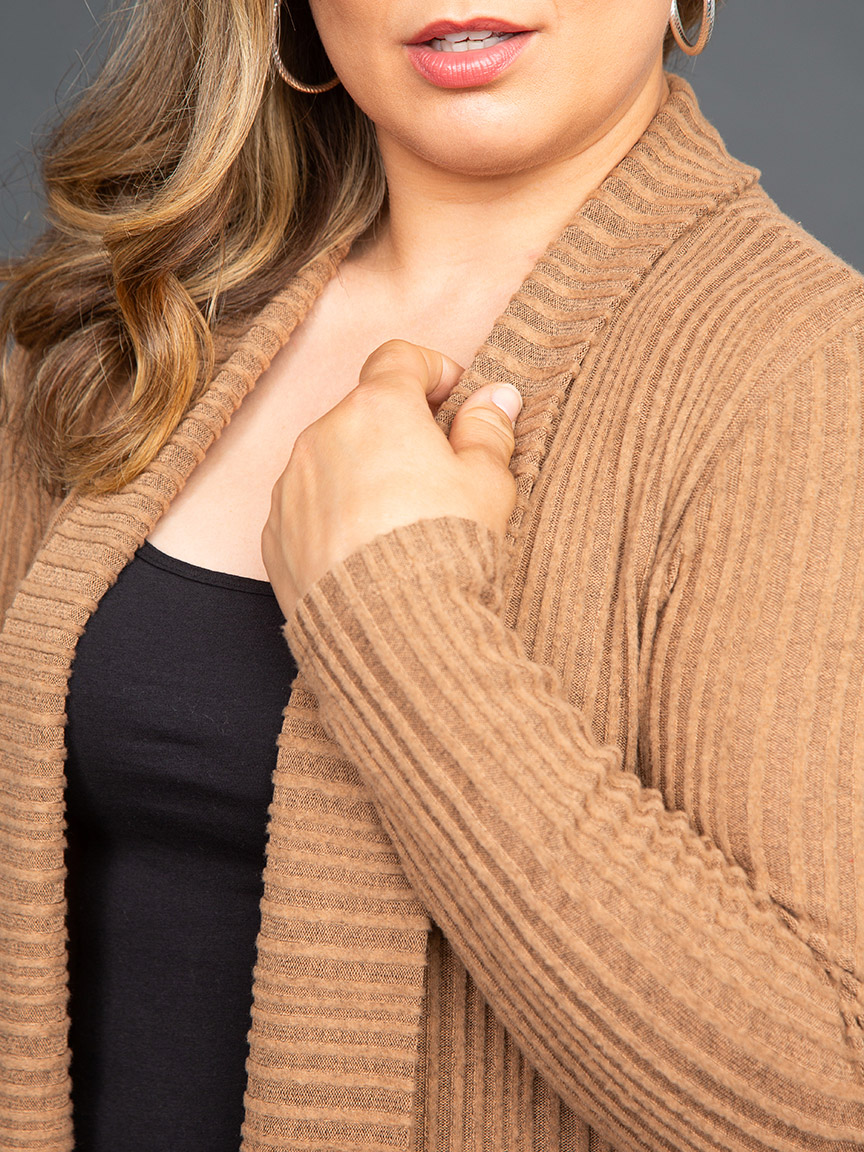 Ribbed Knit Open Front Cardigan | Studio 65 | Suzanne's