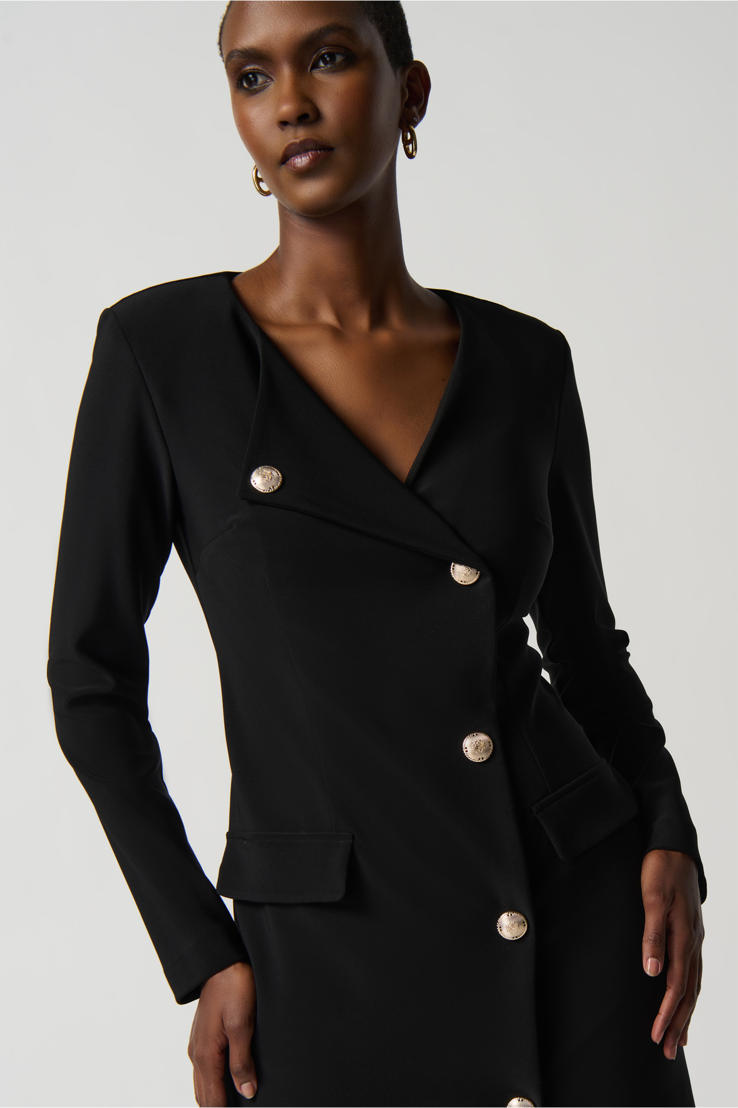 knit blazer dress Monochrome knit blazer dress | Black/White | Women