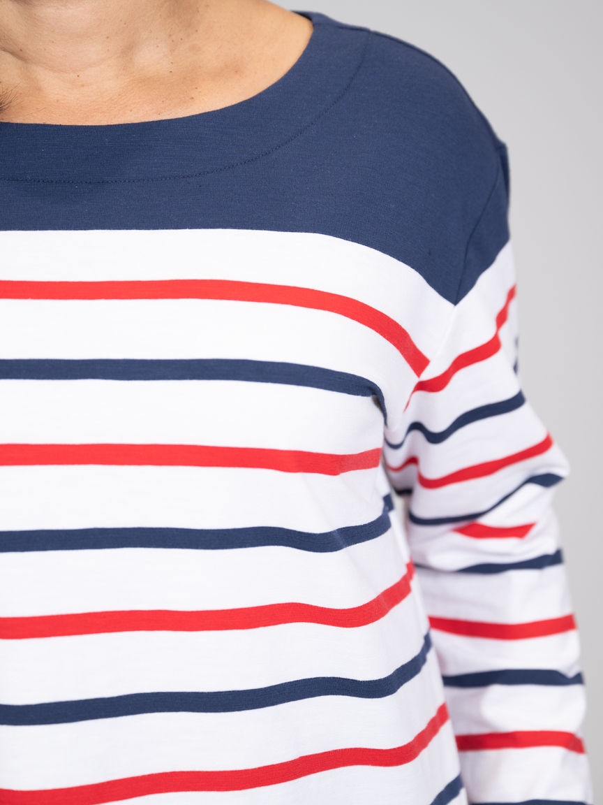 Long Sleeve Boat Neck Top | Tribal | Suzanne's