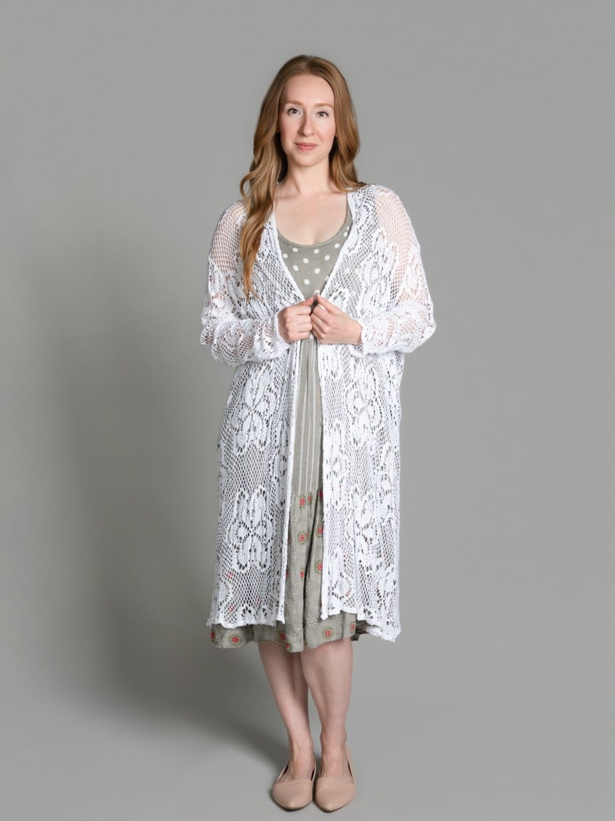 Long Sleeve Mesh Cardigan | Beyond Capri | Suzanne's