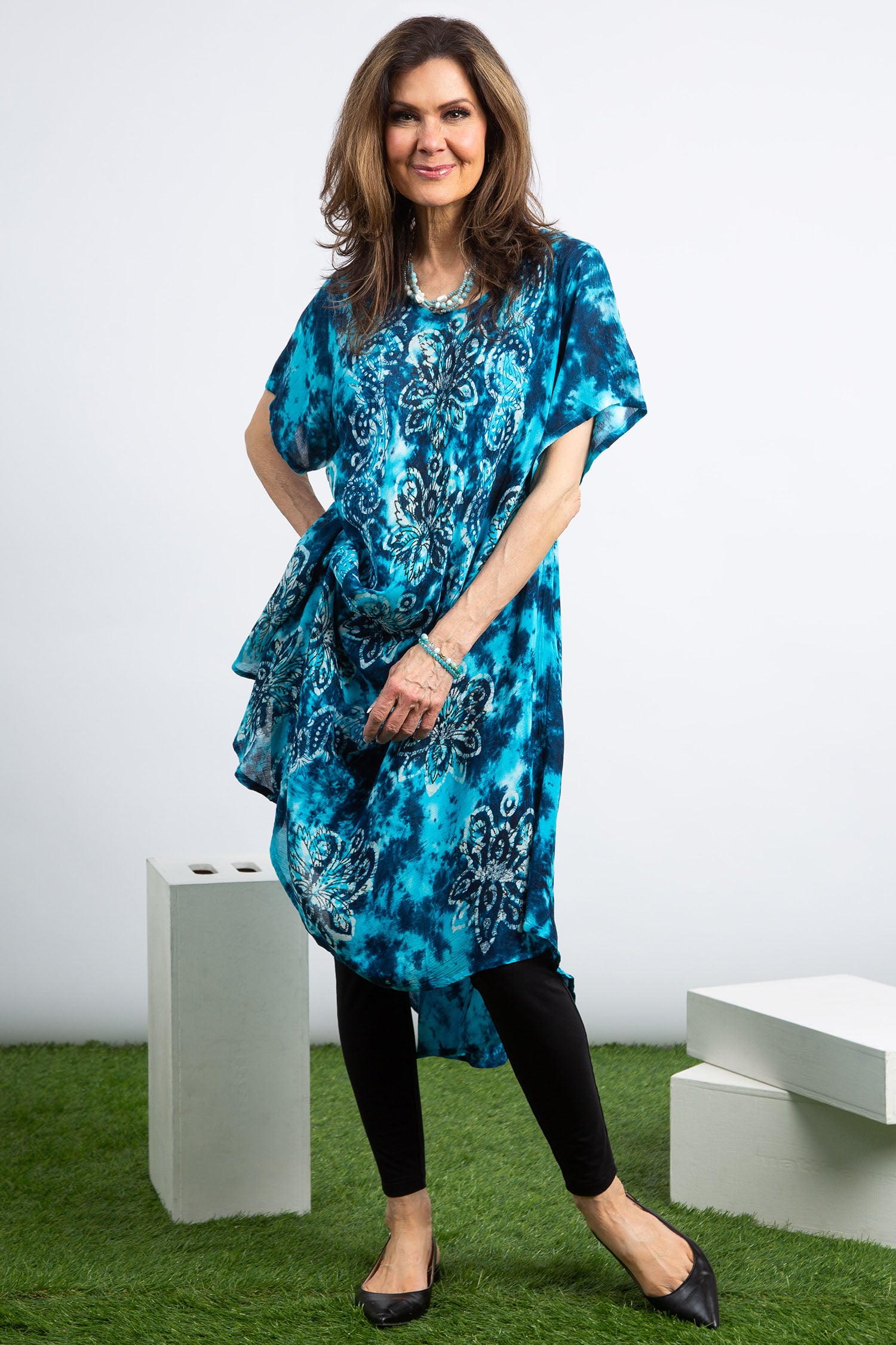 M*N様 House on the hill Dress Umbrella 10 Umbrella Cut Short Sleeve Dress | Shiva | Suzanne's