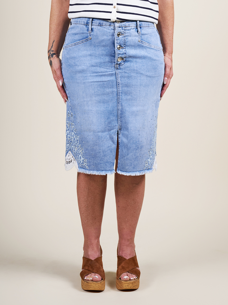 Denim Lace Skirt | Marbella | Suzanne's